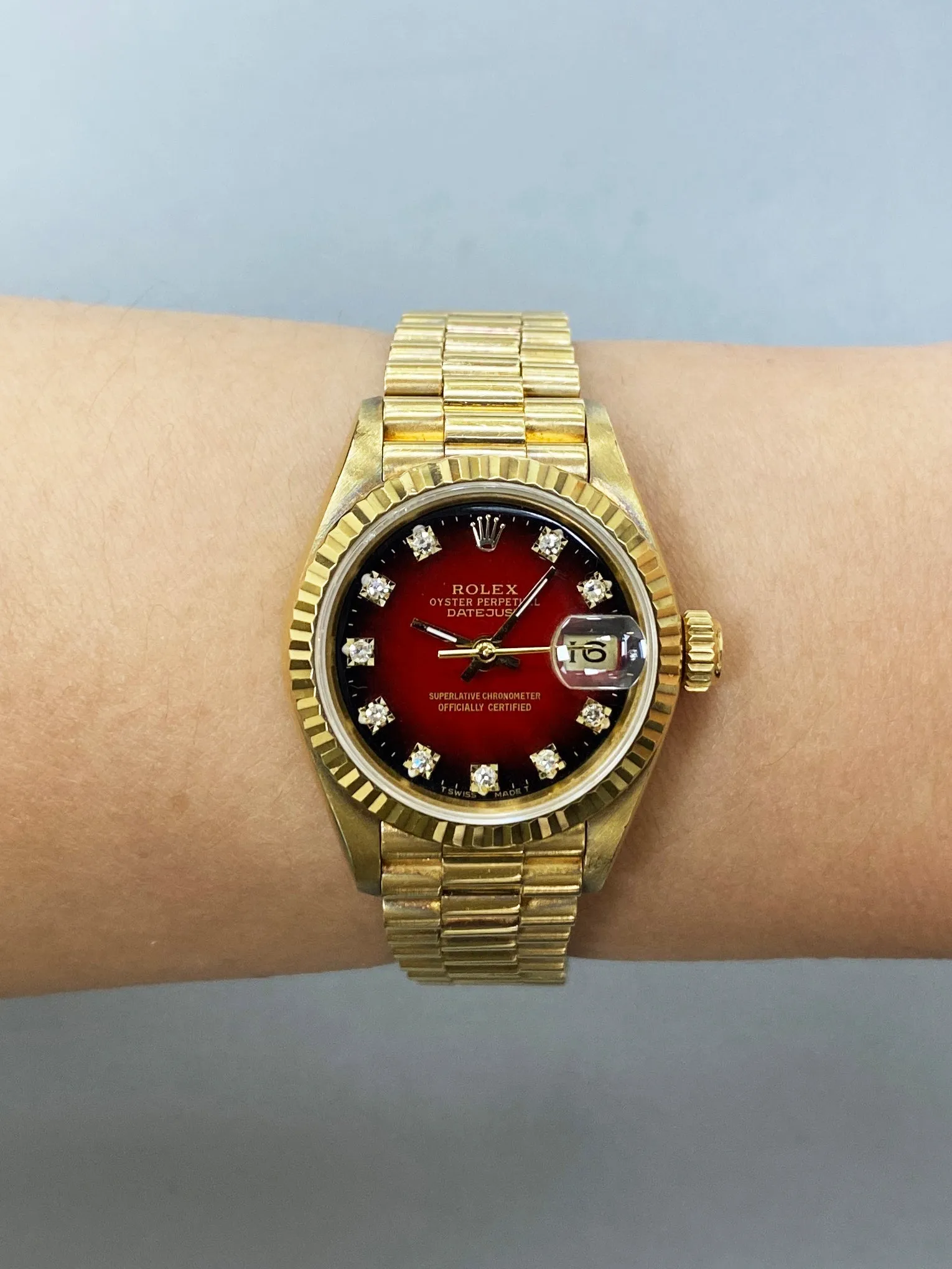 Rolex Datejust 69178 Red Dial Ladies Watch Box Papers