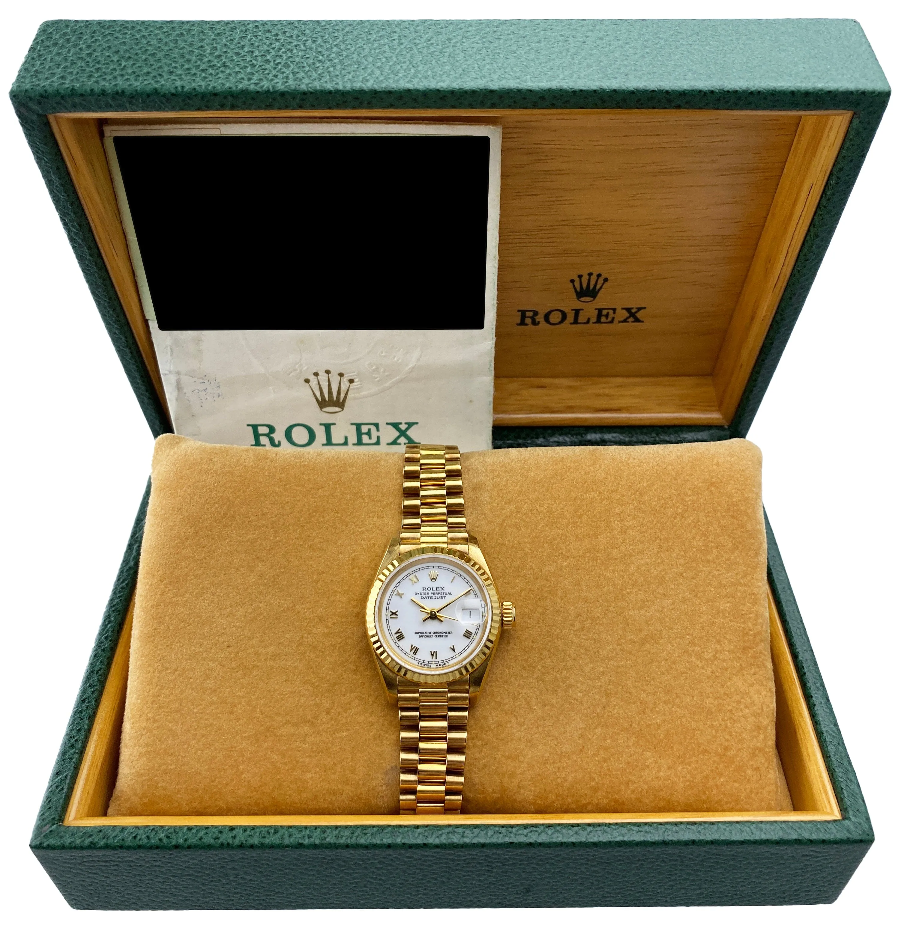 Rolex Datejust 69178 Yellow Gold Ladies Watch Box Papers