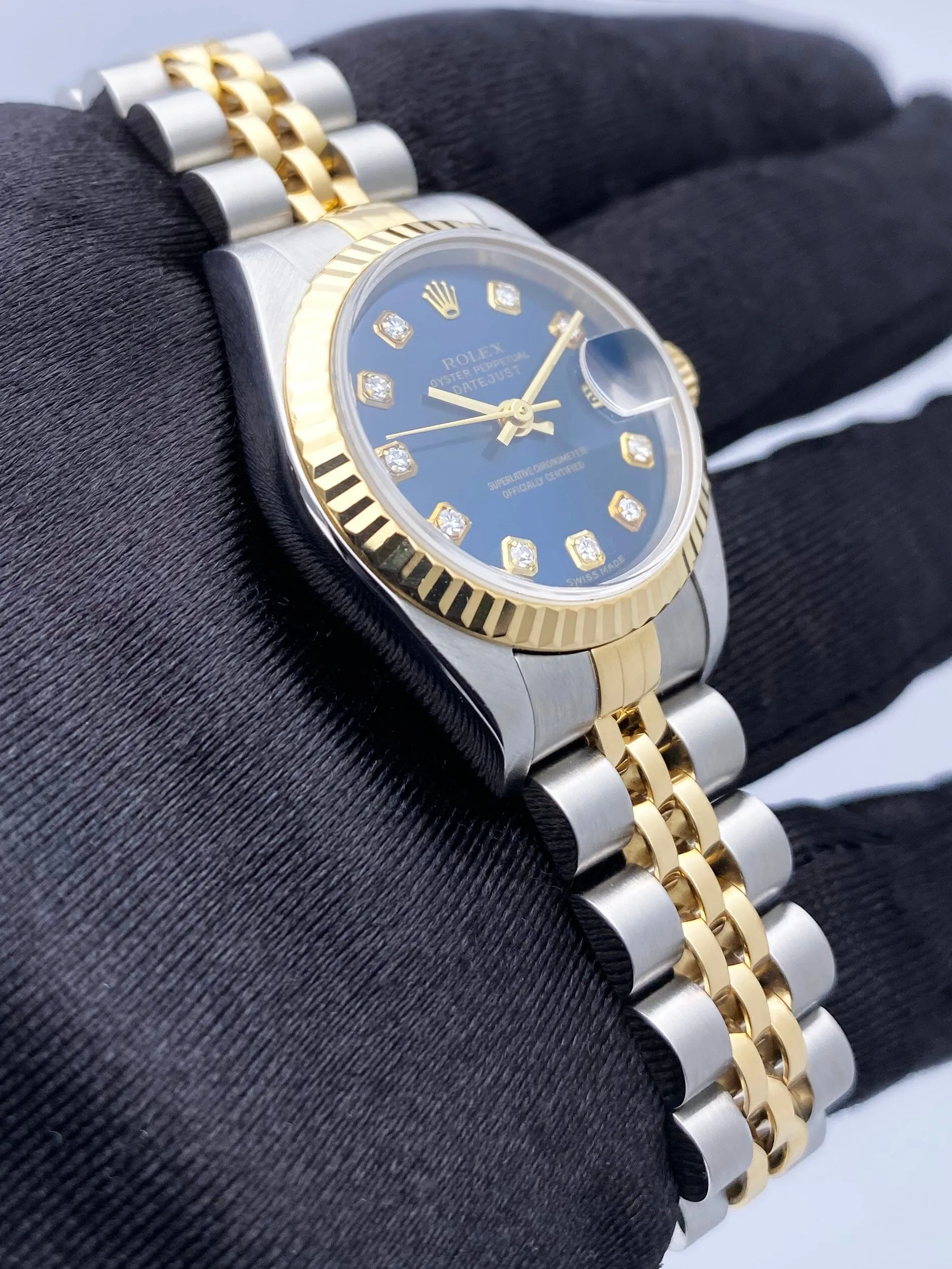 Rolex Datejust 79173 Diamond Blue Dial Ladies Watch