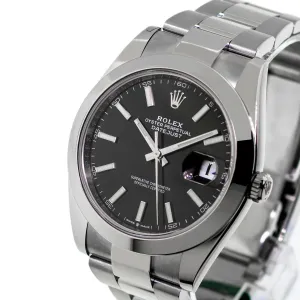 Rolex Datejust II 41mm Stainless Steel Black Index Dial & Smooth Bezel 126300