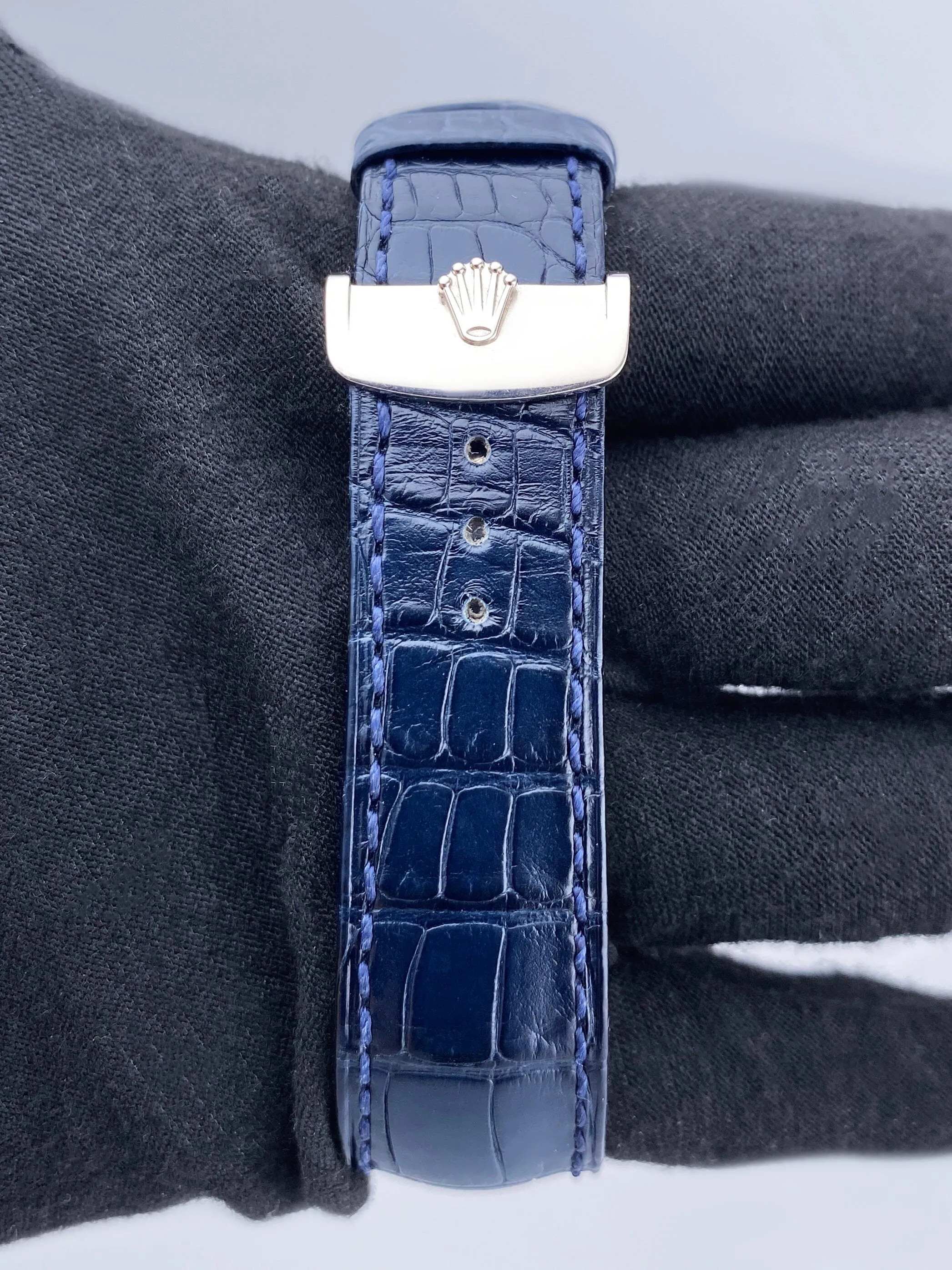 Rolex Day Date 118139 Blue 18K White Gold Mens Watch