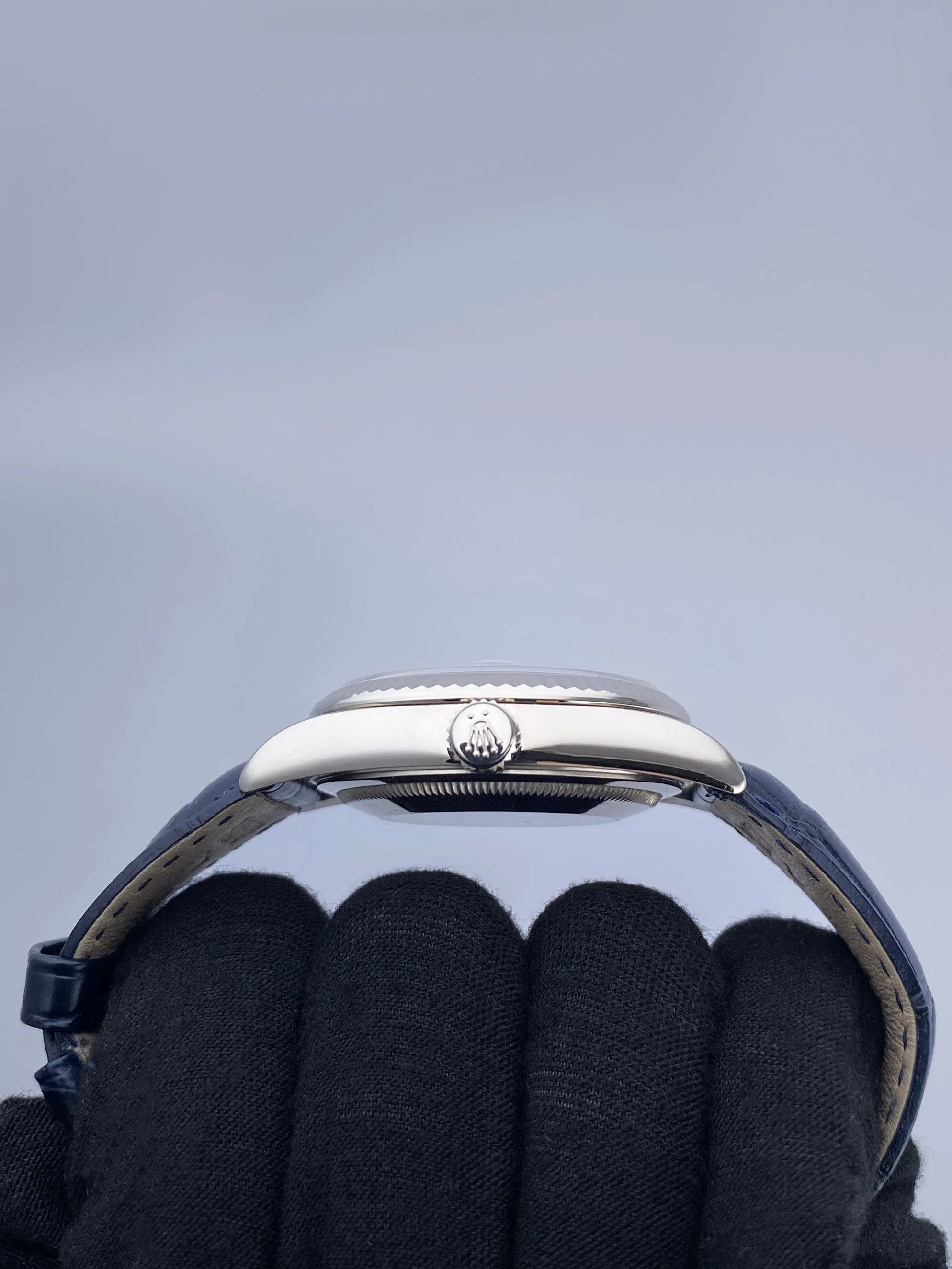 Rolex Day Date 118139 Blue 18K White Gold Mens Watch