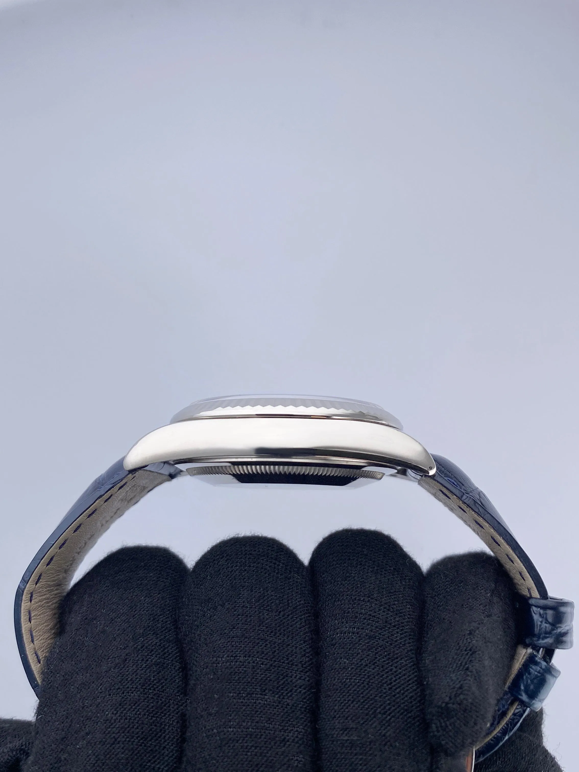 Rolex Day Date 118139 Blue 18K White Gold Mens Watch