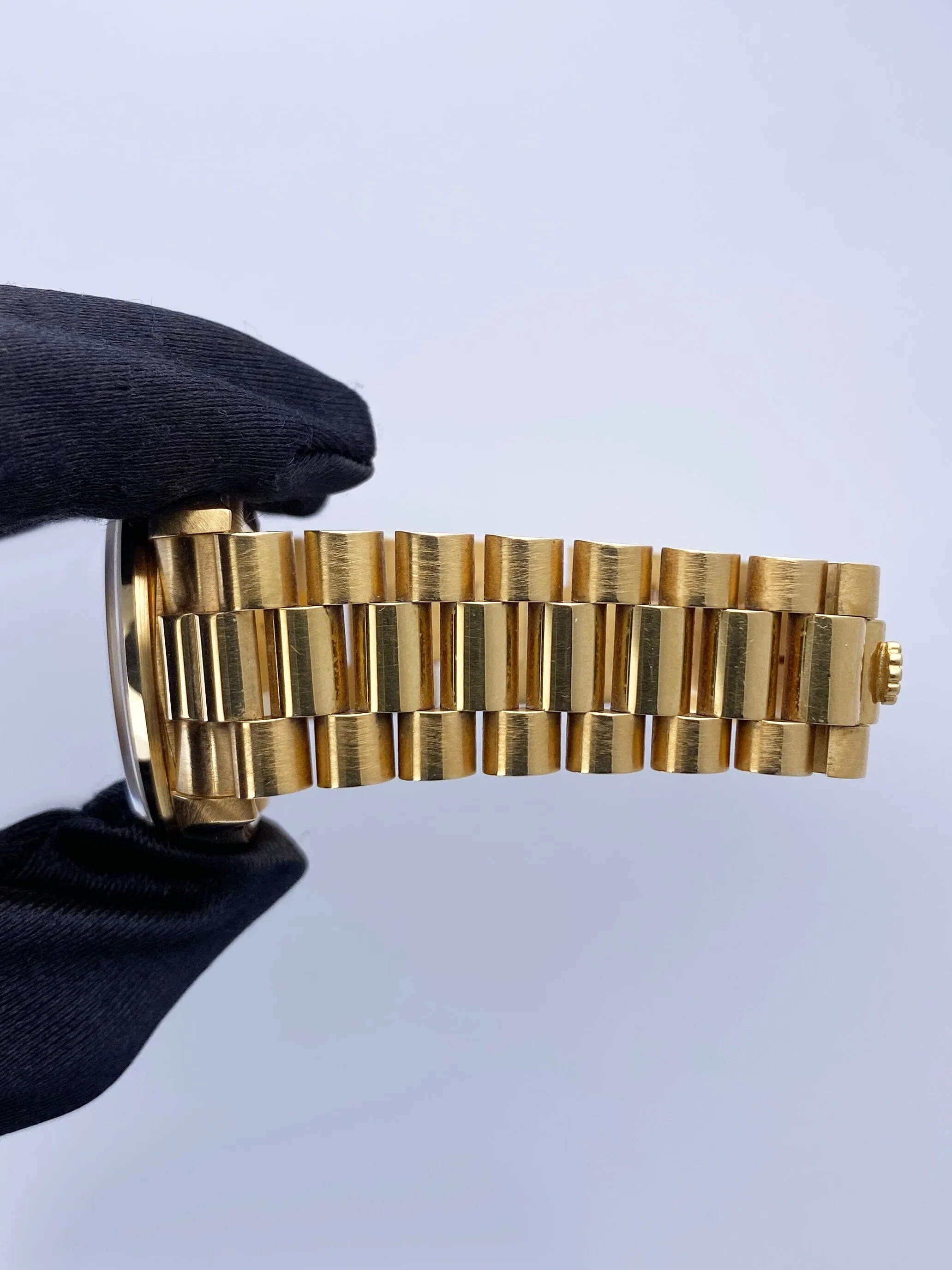 Rolex Day-Date 18208 Ferrite Dial Yellow Gold Mens Watch Box Papers