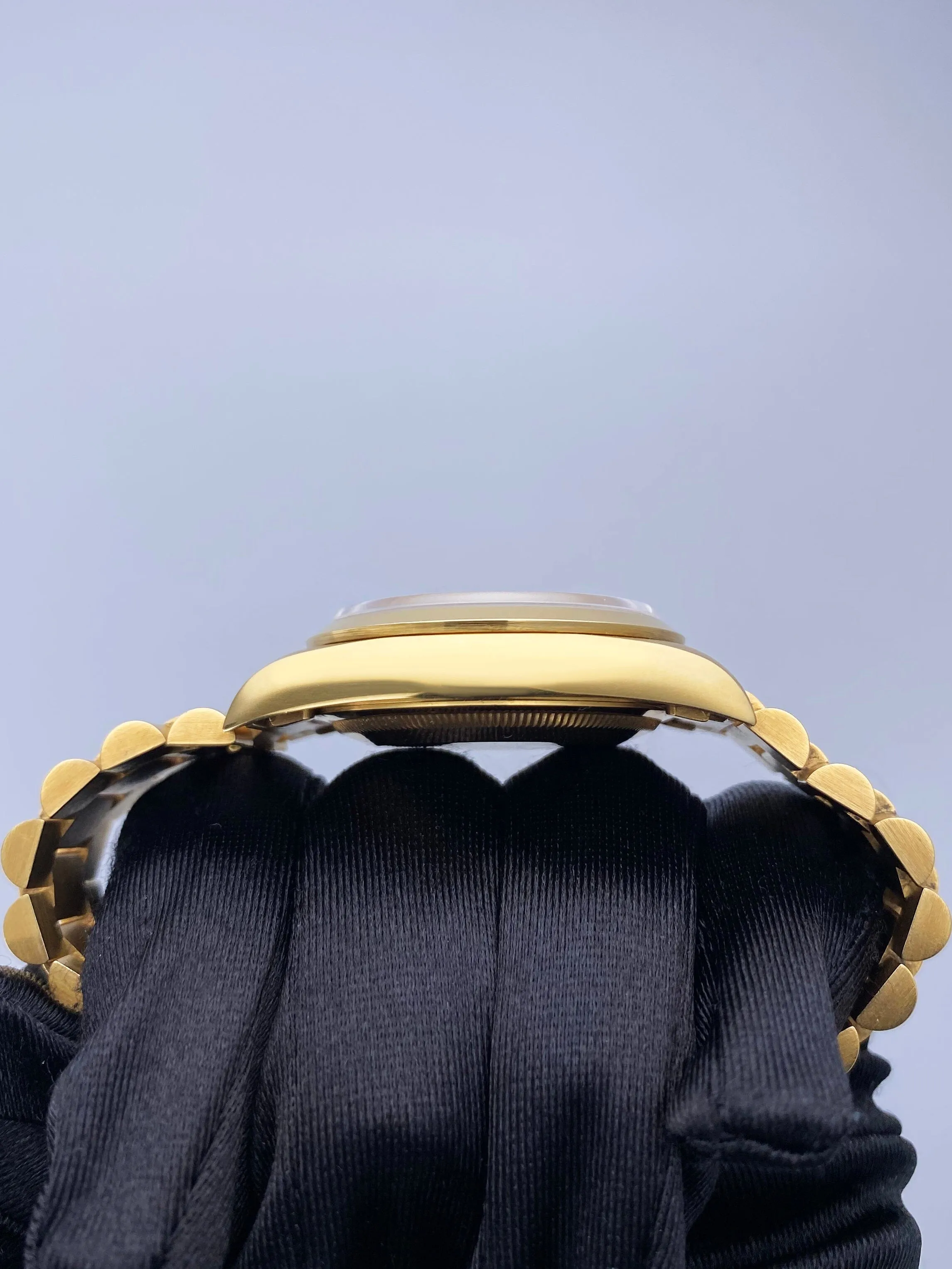 Rolex Day-Date 18208 Ferrite Dial Yellow Gold Mens Watch Box Papers