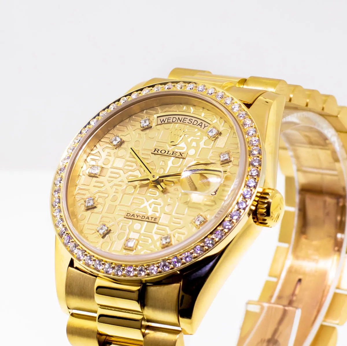 Rolex Day-Date 36mm Yellow Gold Champagne Jubilee Diamond Dial & Bezel 18238