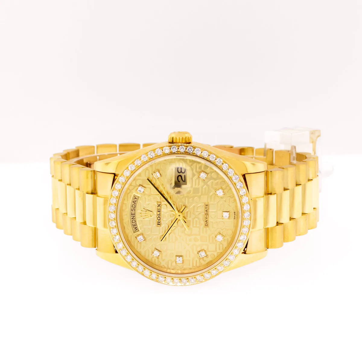 Rolex Day-Date 36mm Yellow Gold Champagne Jubilee Diamond Dial & Bezel 18238