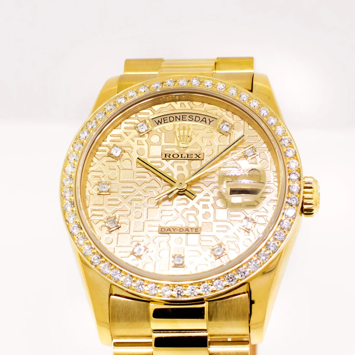 Rolex Day-Date 36mm Yellow Gold Champagne Jubilee Diamond Dial & Bezel 18238