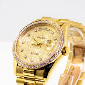 Rolex Day-Date 36mm Yellow Gold Champagne Jubilee Diamond Dial & Bezel 18238