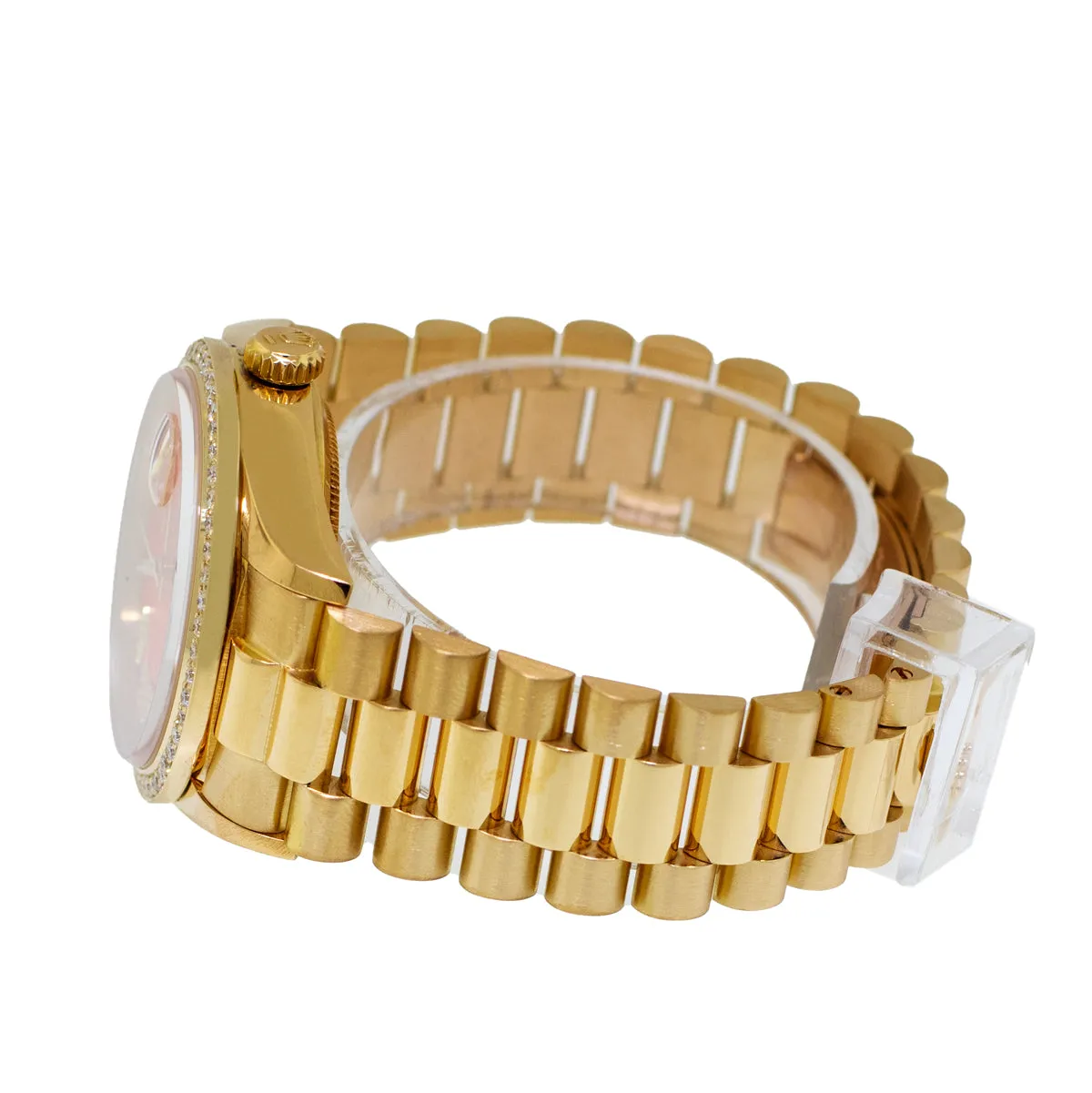 Rolex Day-Date 36mm Yellow Gold Orange Roman Diamond Dial & Bezel 18238