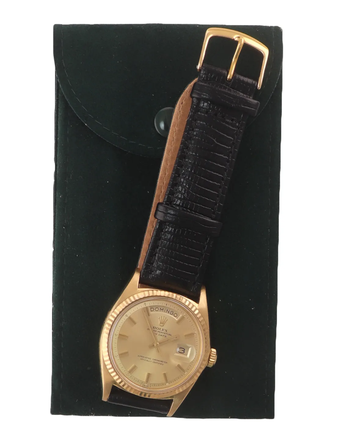 Rolex Day-Date President Champagne 36mm 1803 18K Yellow Gold Leather Watch