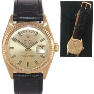 Rolex Day-Date President Champagne 36mm 1803 18K Yellow Gold Leather Watch