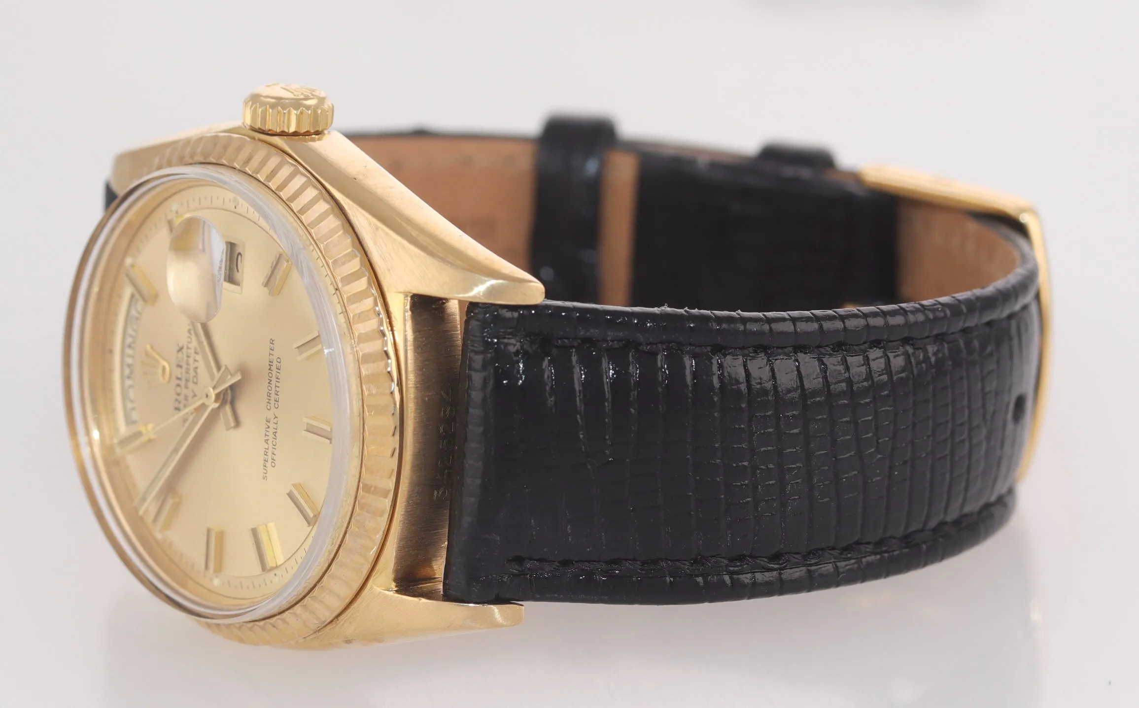 Rolex Day-Date President Champagne 36mm 1803 18K Yellow Gold Leather Watch