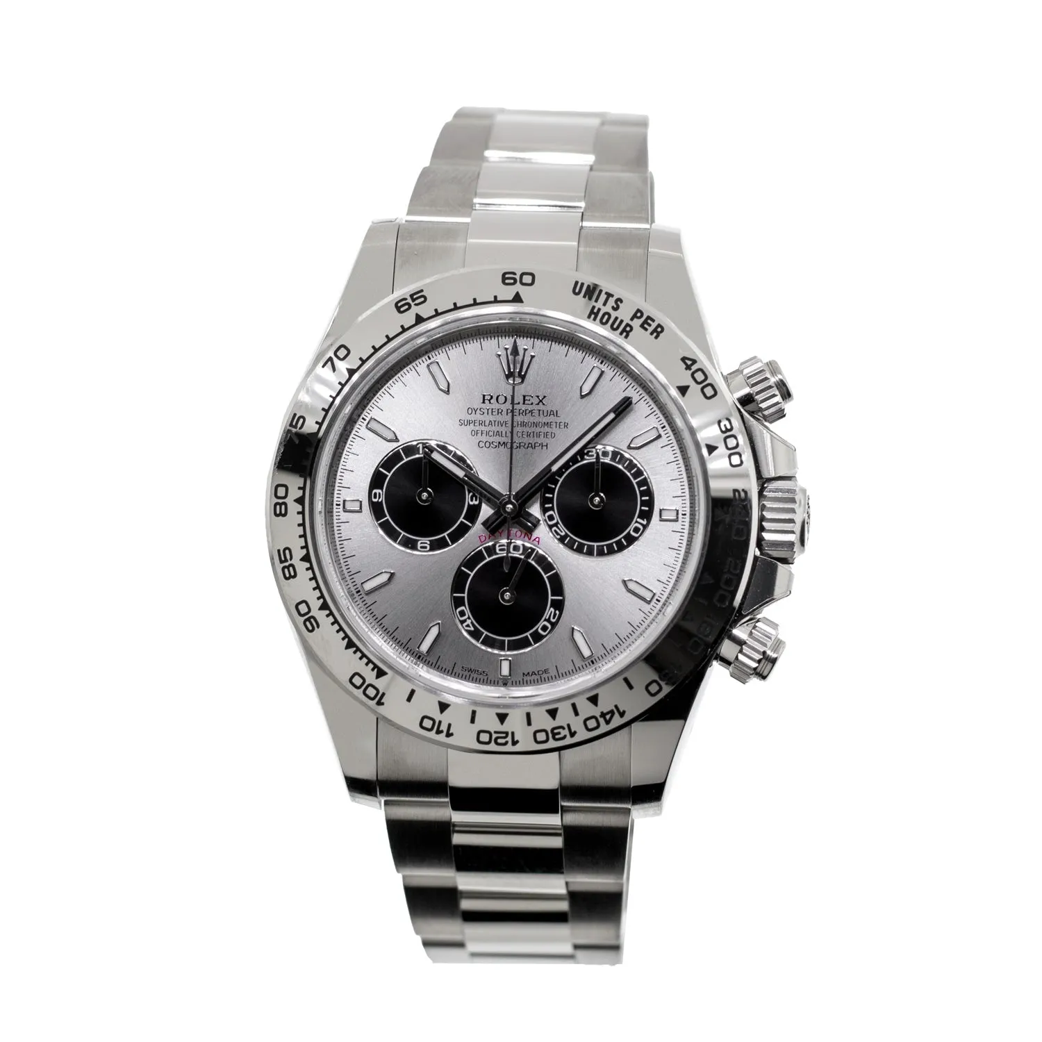 Rolex Daytona 40mm White Gold Silver Index Dial & White Gold Bezel 126509