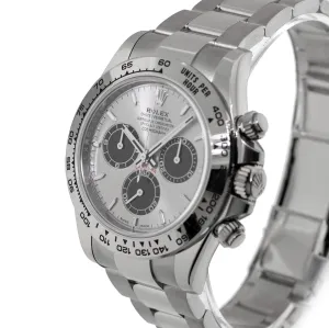 Rolex Daytona 40mm White Gold Silver Index Dial & White Gold Bezel 126509