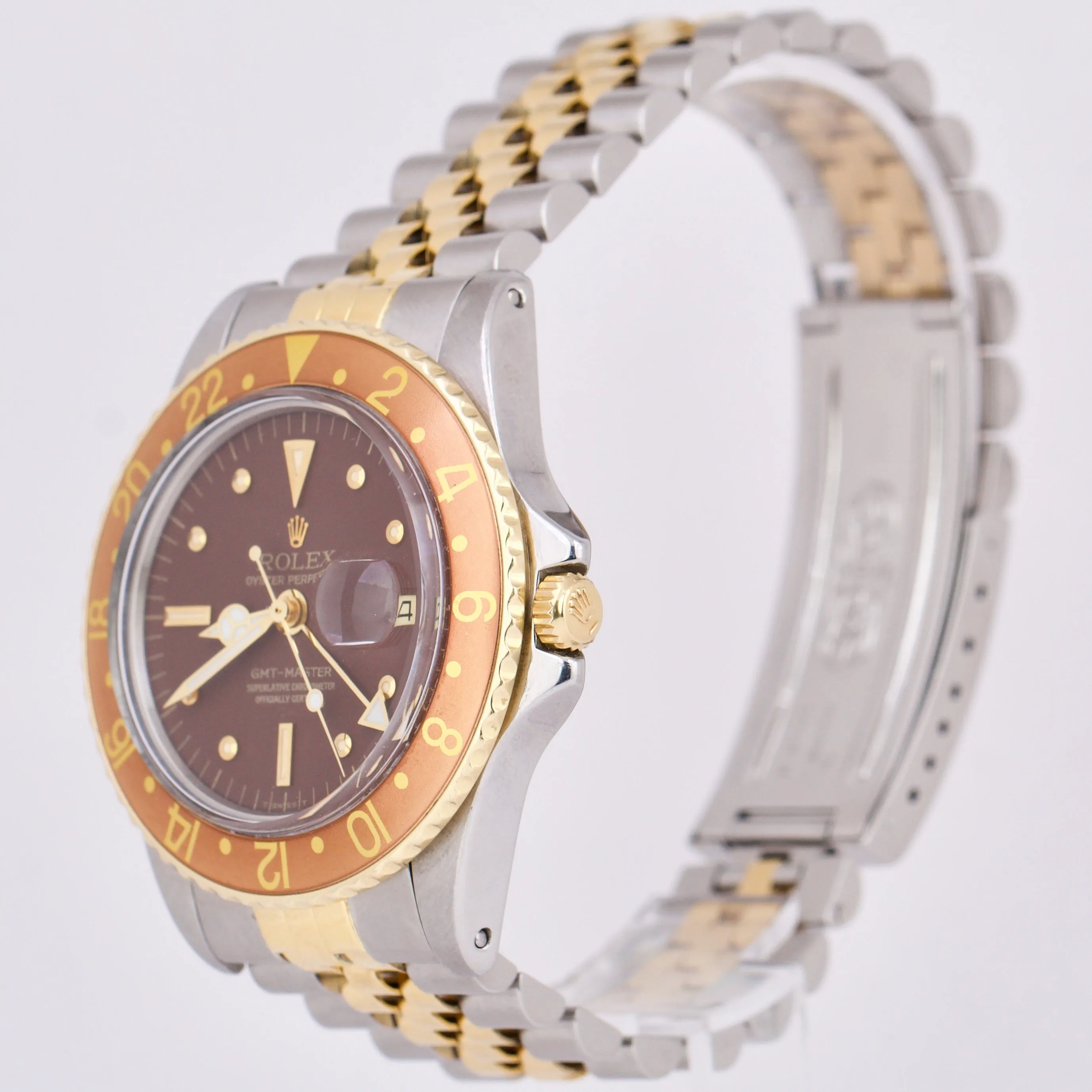 Rolex GMT-Master MATTE BROWN Root Beer NIPPLE 18K Gold Stainless Jubilee 1675