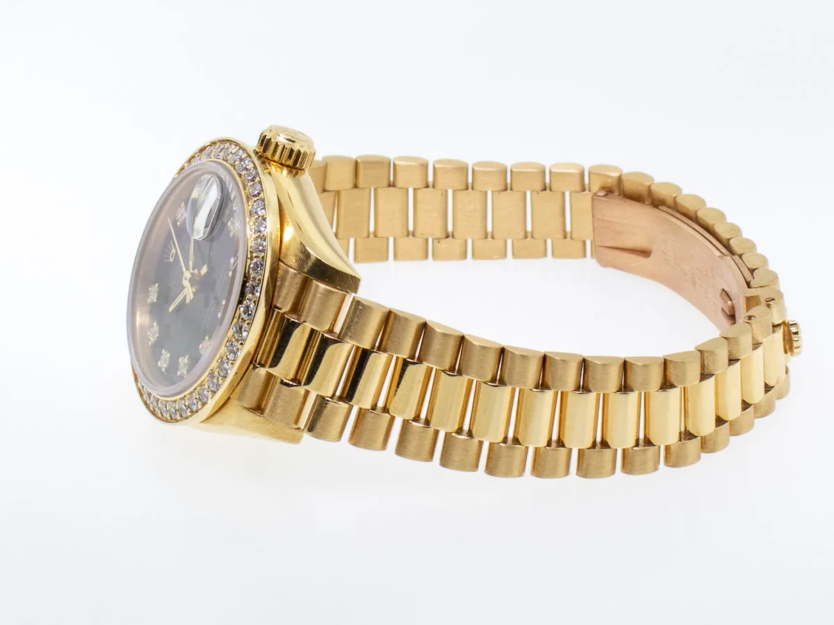 Rolex Lady-Datejust 26mm Yellow Gold Black Diamond Dial & Bezel 79178