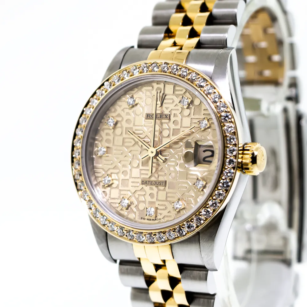 Rolex Lady-Datejust 31mm Yellow Gold Steel Champagne Jubilee Diamond Dial & Bezel 68273