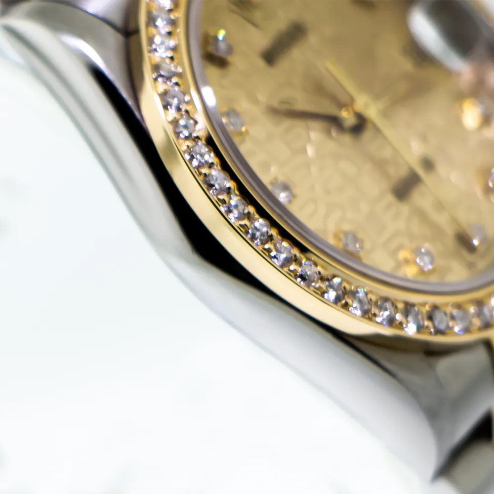 Rolex Lady-Datejust 31mm Yellow Gold Steel Champagne Jubilee Diamond Dial & Bezel 68273