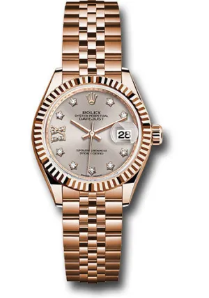 Rolex Lady Datejust Sundust Diamond Dial 18K Everose Gold Watch 279175SNRDJ