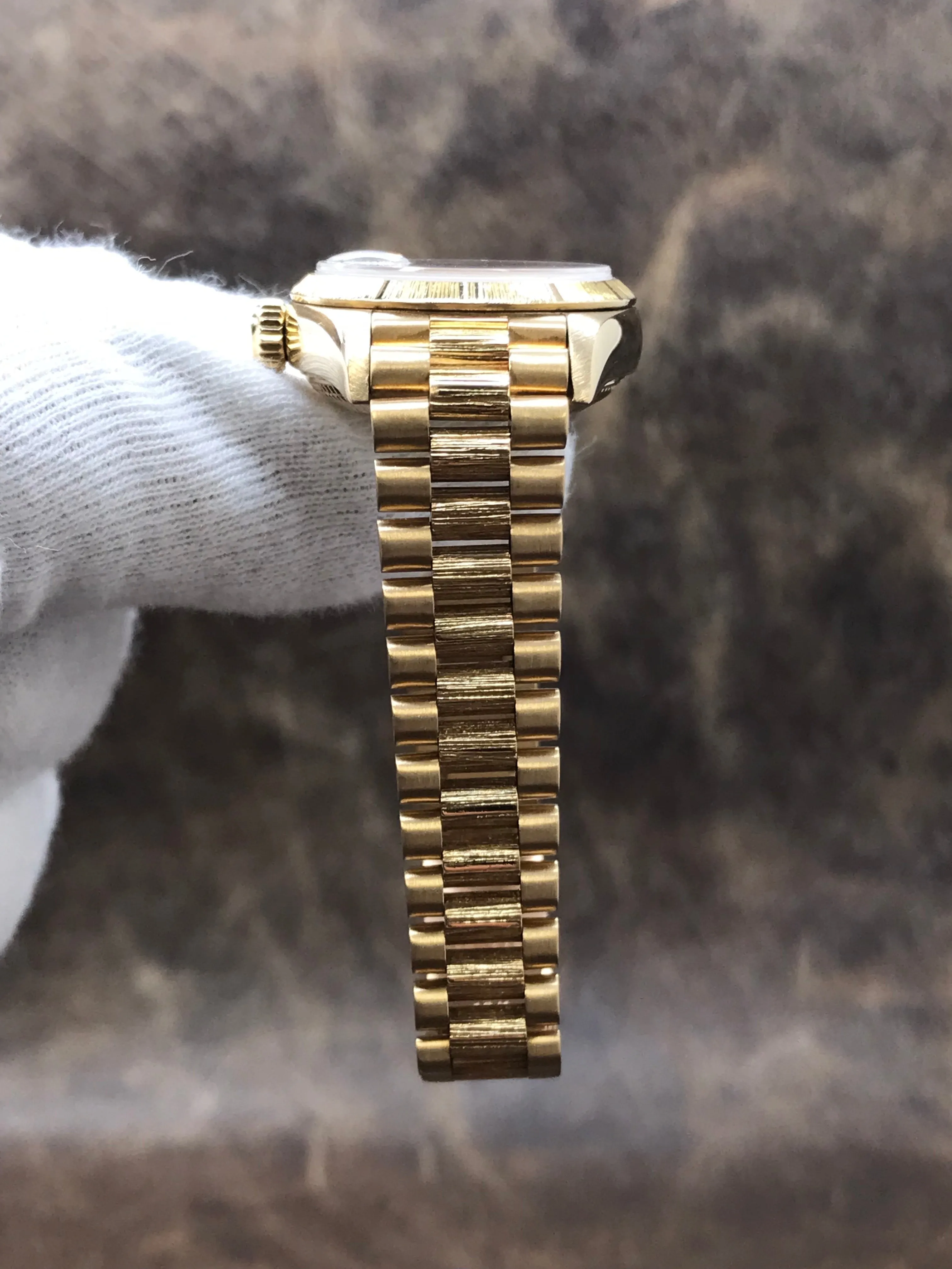 Rolex Lady President Bark 69278 Custom Baguette Diamond Dial Automatic Women's Watch