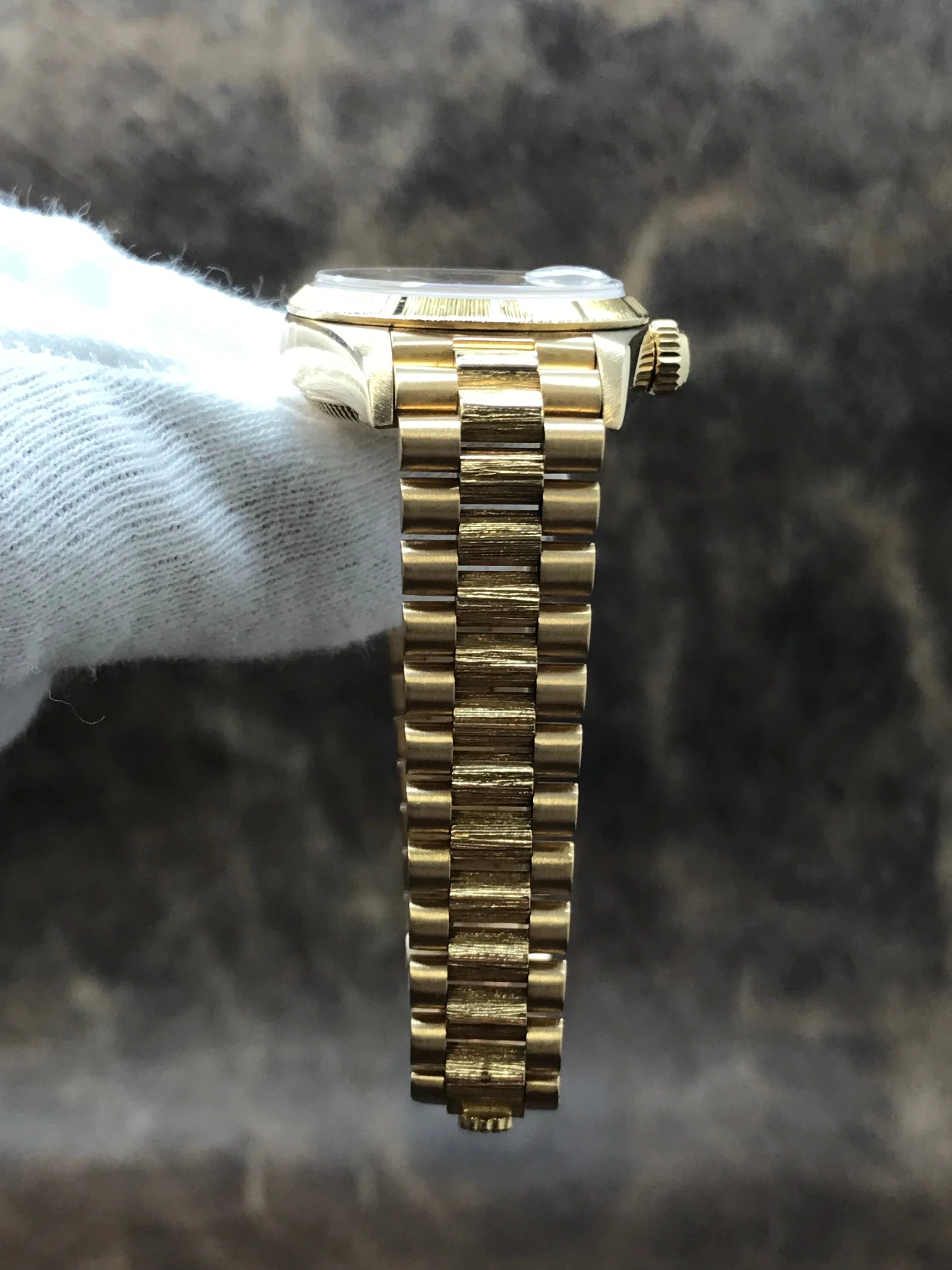 Rolex Lady President Bark 69278 Custom Baguette Diamond Dial Automatic Women's Watch