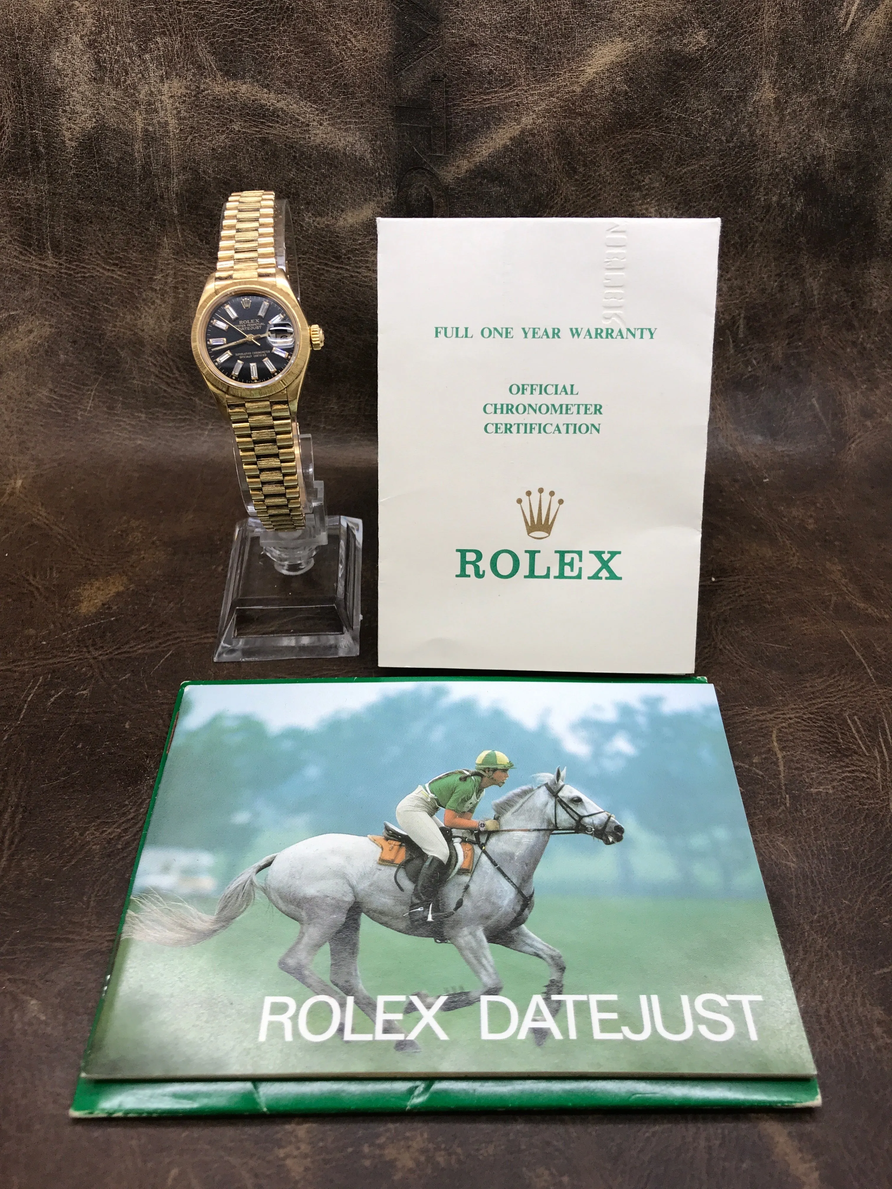 Rolex Lady President Bark 69278 Custom Baguette Diamond Dial Automatic Women's Watch