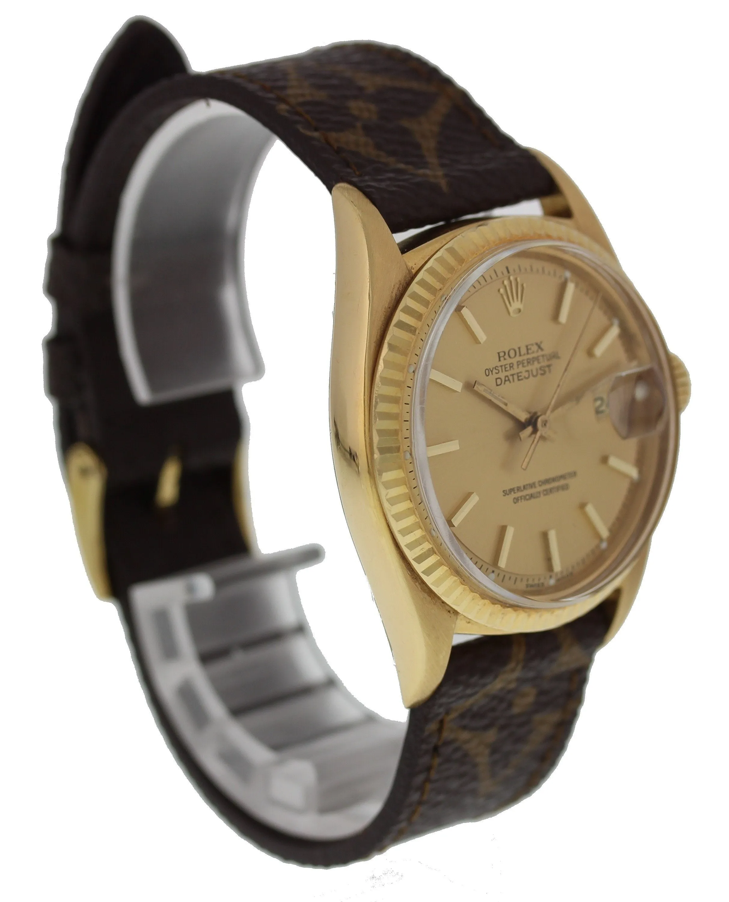 Rolex Oyster Perpetual 1601 Datejust 18k Yellow Gold