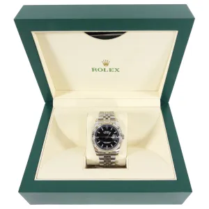 Rolex Oyster Perpetual Datejust 36 Jubilee Band Black Dial