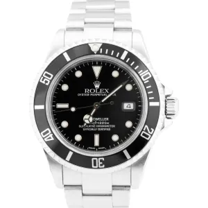 Rolex Sea-Dweller 40mm Stainless Steel Black NO-HOLES Oyster Date Watch 16600