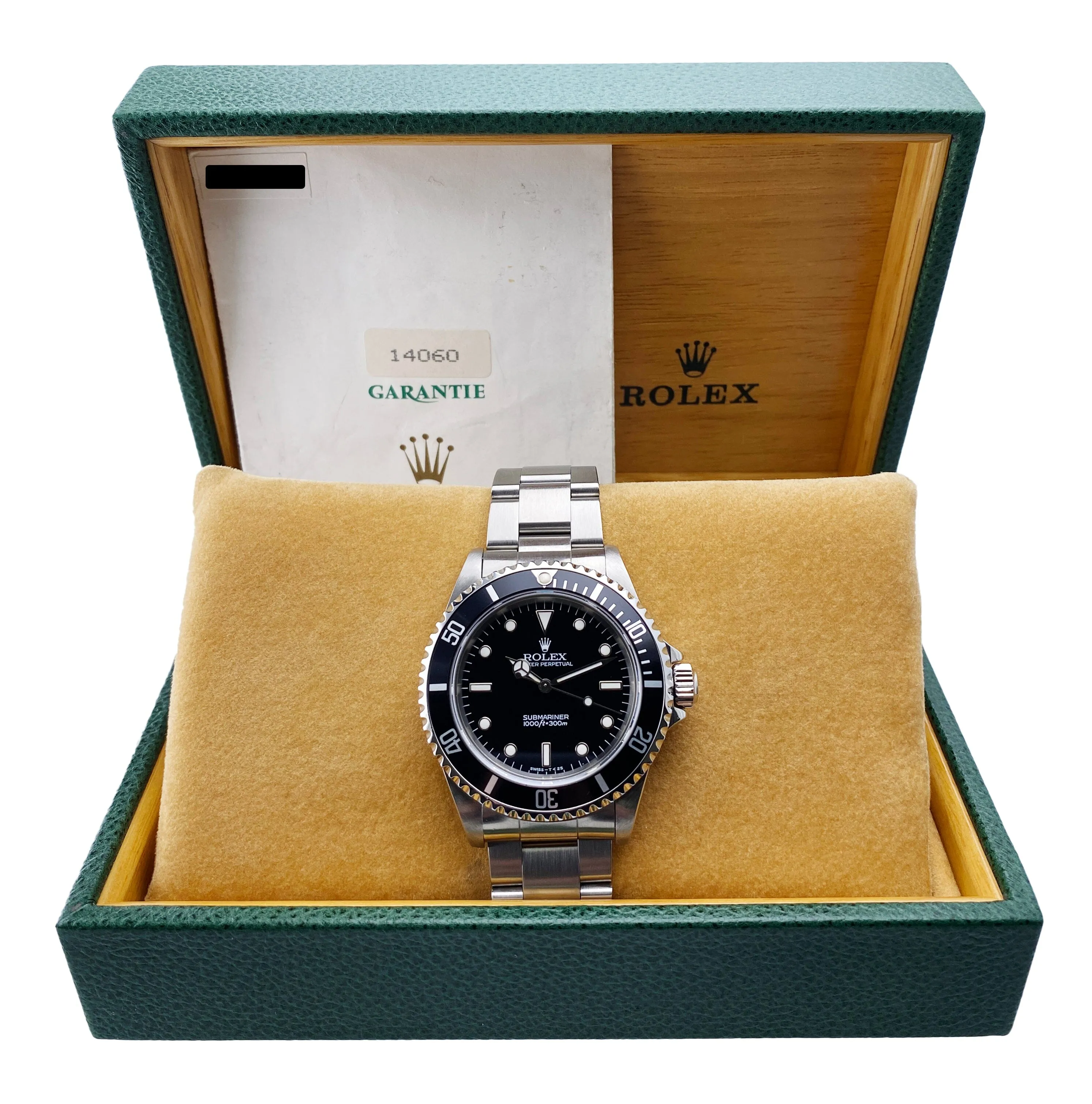 Rolex Submariner 14060 No Date Mens Watch Box Papers