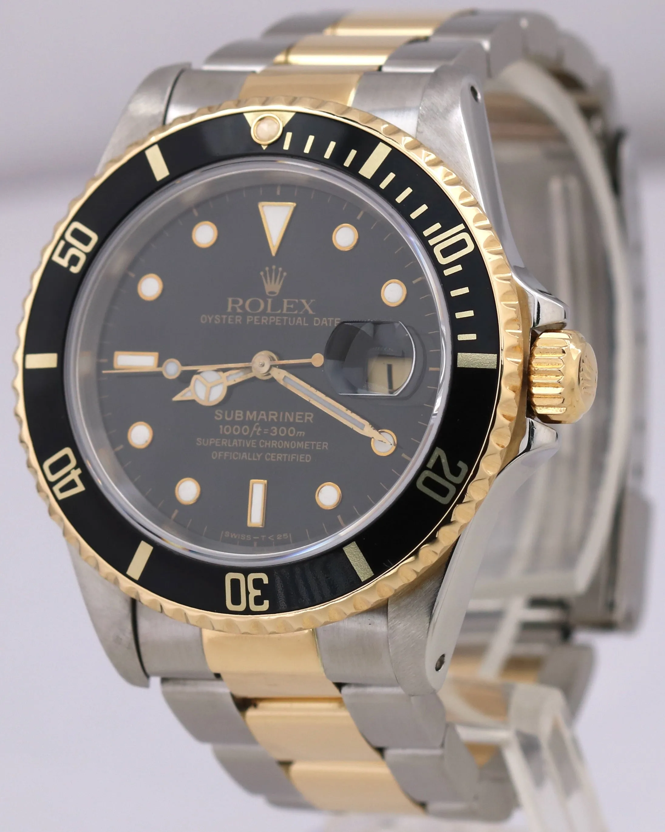 Rolex Submariner Date 40mm Black Two-Tone 18K Yellow Gold Stainless Steel 16613