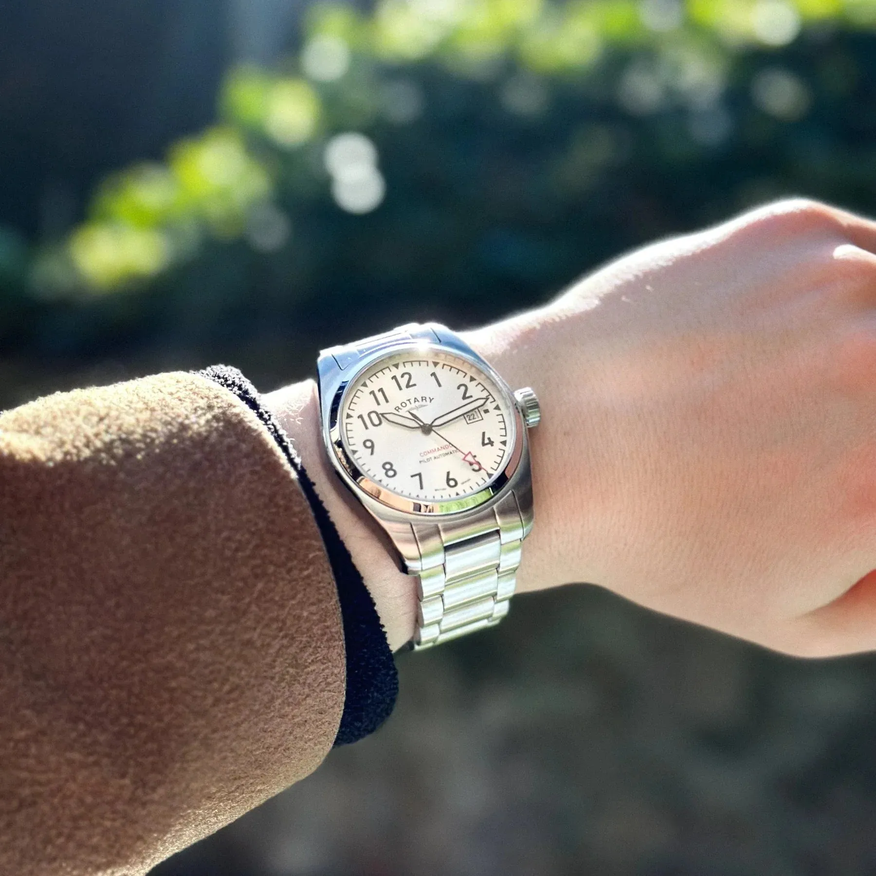 Rotary Commando Pilot Auto Men's Silver Watch GB05470/22