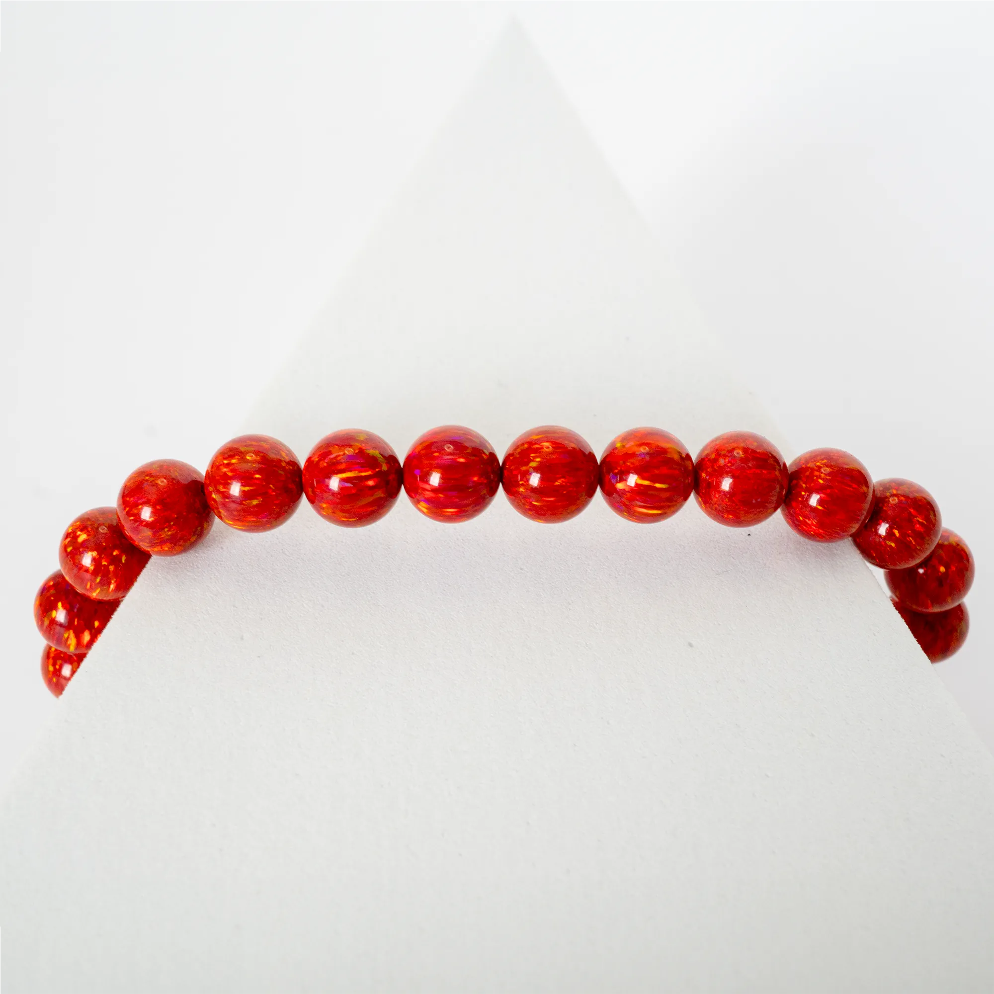 Ruby Red Opal Beaded Bracelet