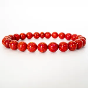 Ruby Red Opal Beaded Bracelet