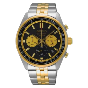 Seiko Essentials SSB430 Black Dial with Gold Accents 10 ATM Water Resistant 41.5mm Men's Watch