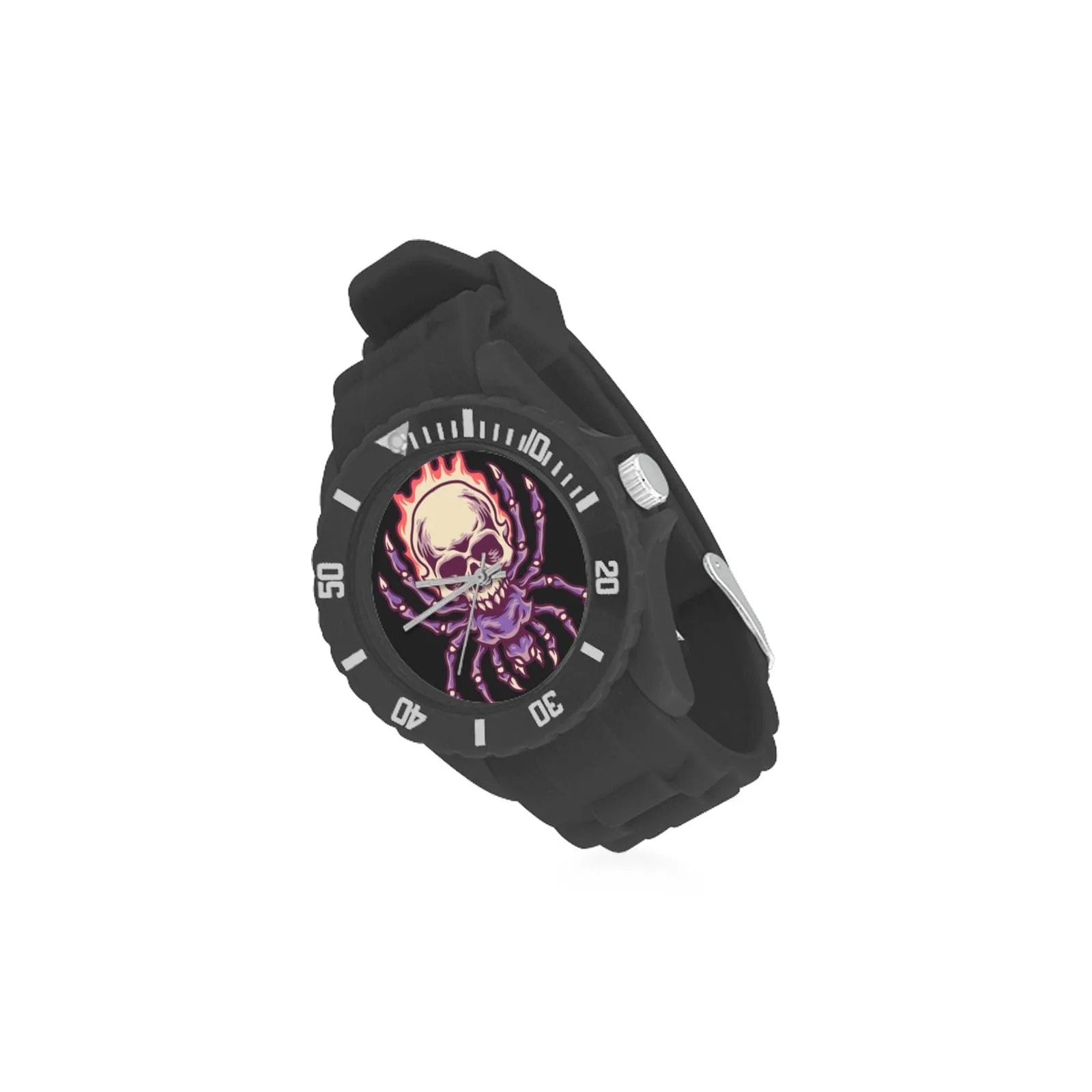 Skull Tarantula Retro Sport Rubber Strap Watch