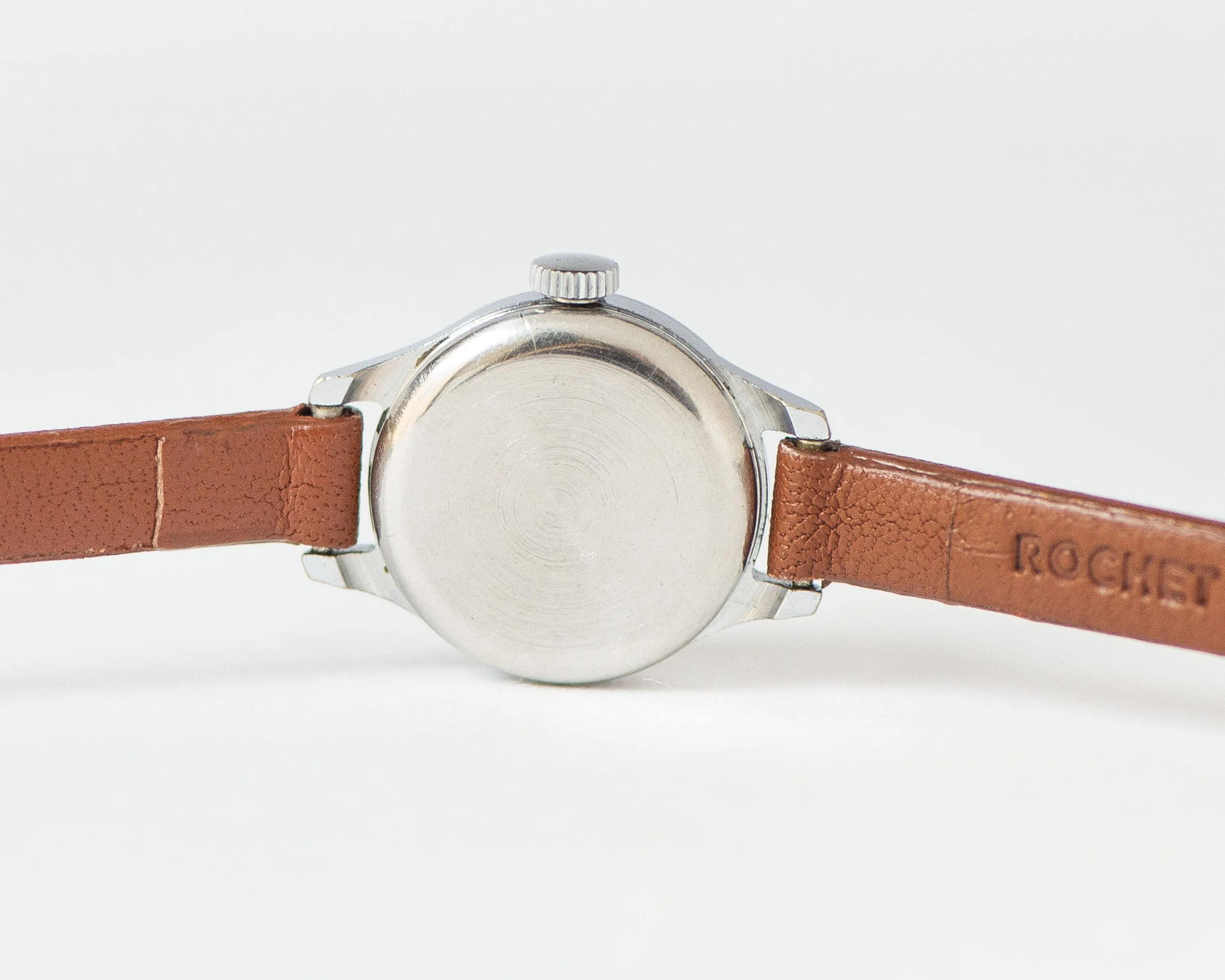 Small floral watch for women Seagull vintage, micro watch blue flowers, petite lady watch gift, classic tiny watch, new premium leather band