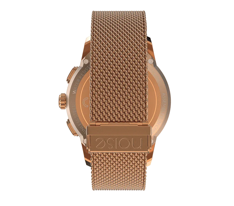 Smartwatch Metal Strap with Shockproof NoiseFit Don't wait (Rose Fusion Gold) Hybrid