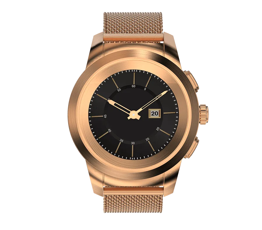 Smartwatch Metal Strap with Shockproof NoiseFit Don't wait (Rose Fusion Gold) Hybrid