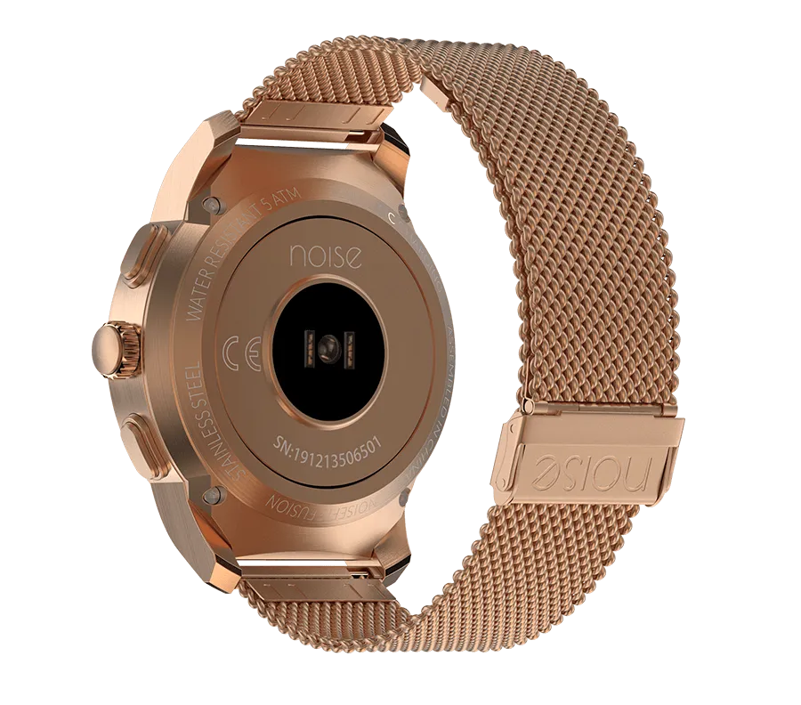 Smartwatch Metal Strap with Shockproof NoiseFit Don't wait (Rose Fusion Gold) Hybrid