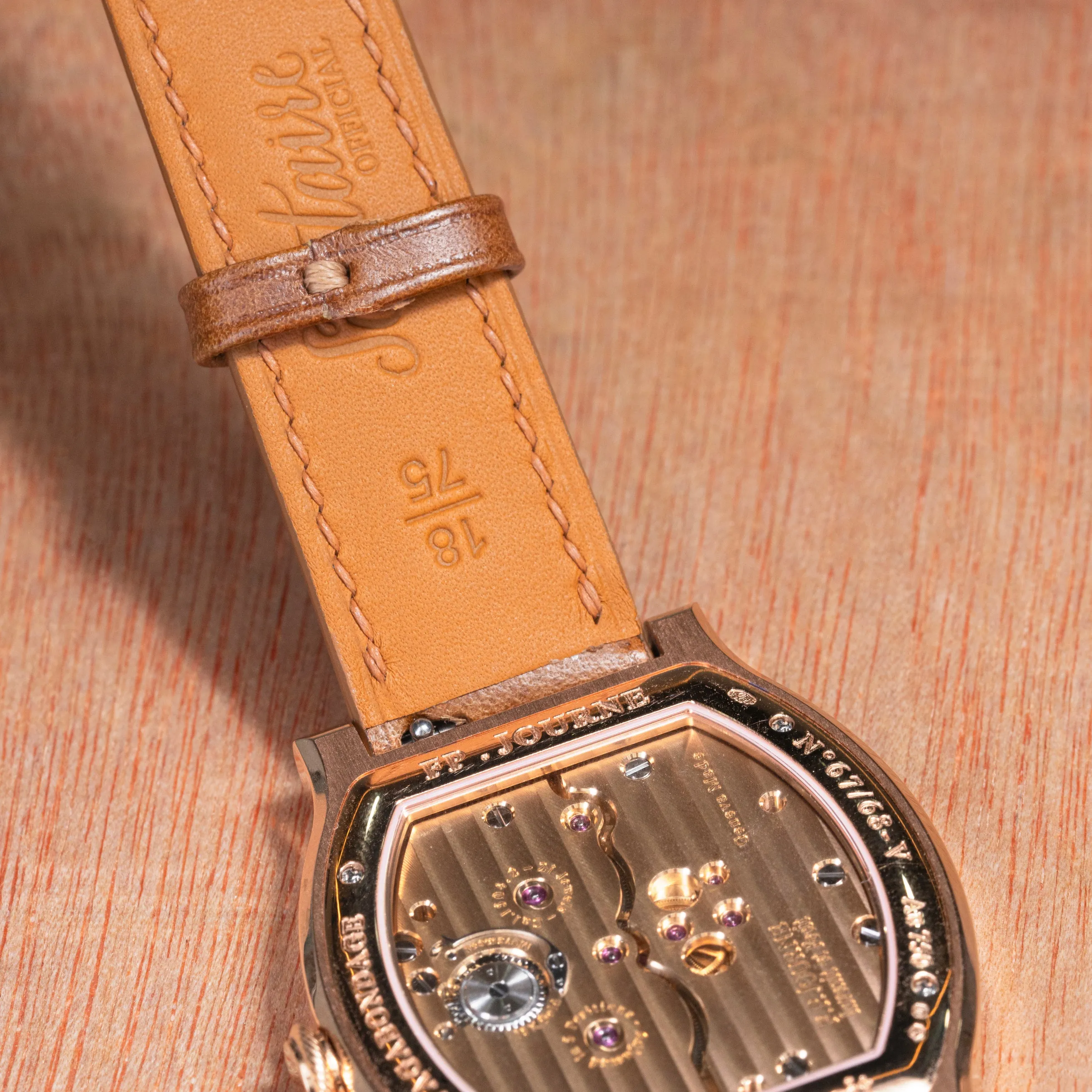 Solitaire Universal Straps in Toasted Almond Buttero for F.P. Journe Vagabondage