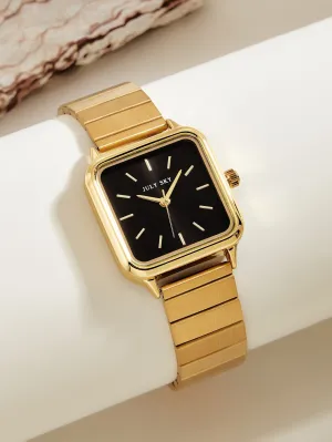 Square Pointer Quartz Watch - Black