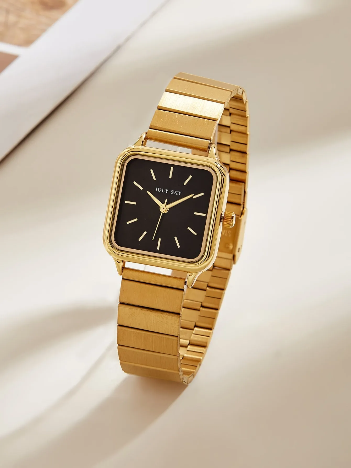 Square Pointer Quartz Watch - Black
