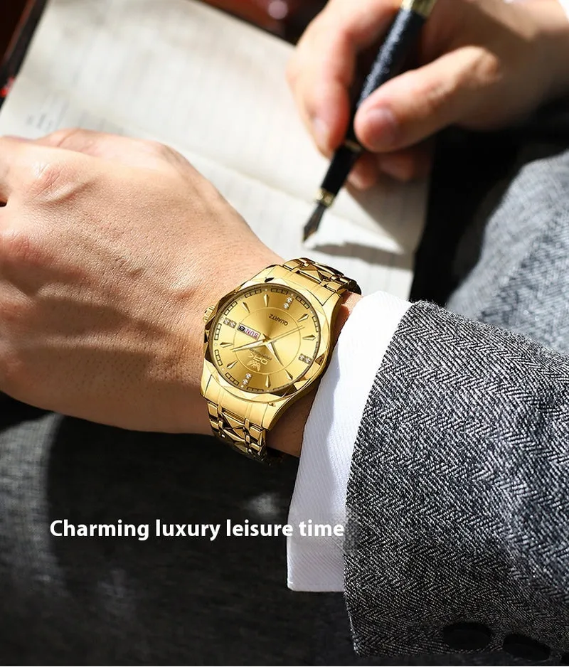 Stainless Steel Business Double Calendar Waterproof Men'S Watch