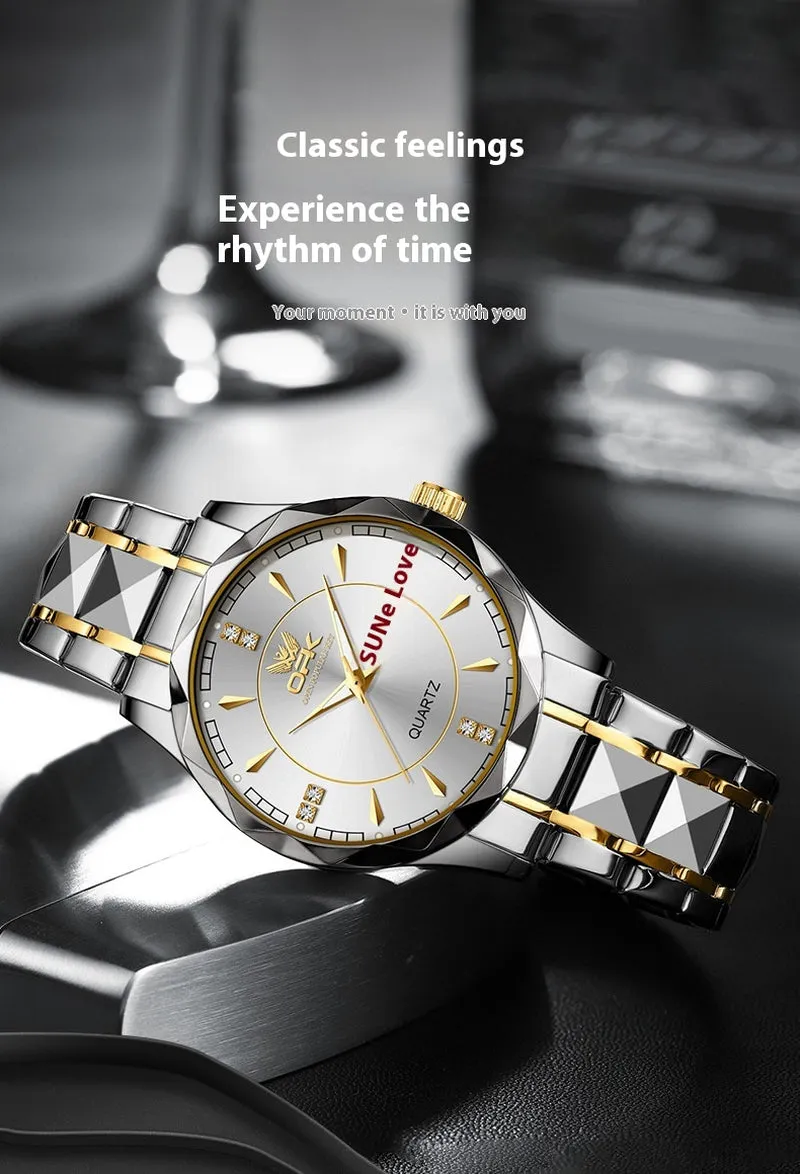 Stainless Steel Business Double Calendar Waterproof Men'S Watch