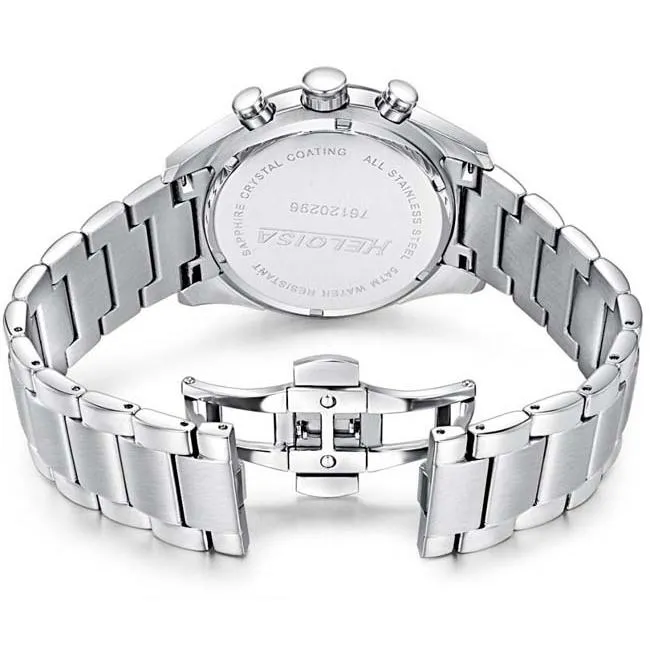 Stainless Steel with Silver Dial Chronos Watch  For Men - Heloisa 76120296
