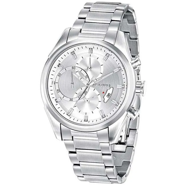 Stainless Steel with Silver Dial Chronos Watch  For Men - Heloisa 76120296