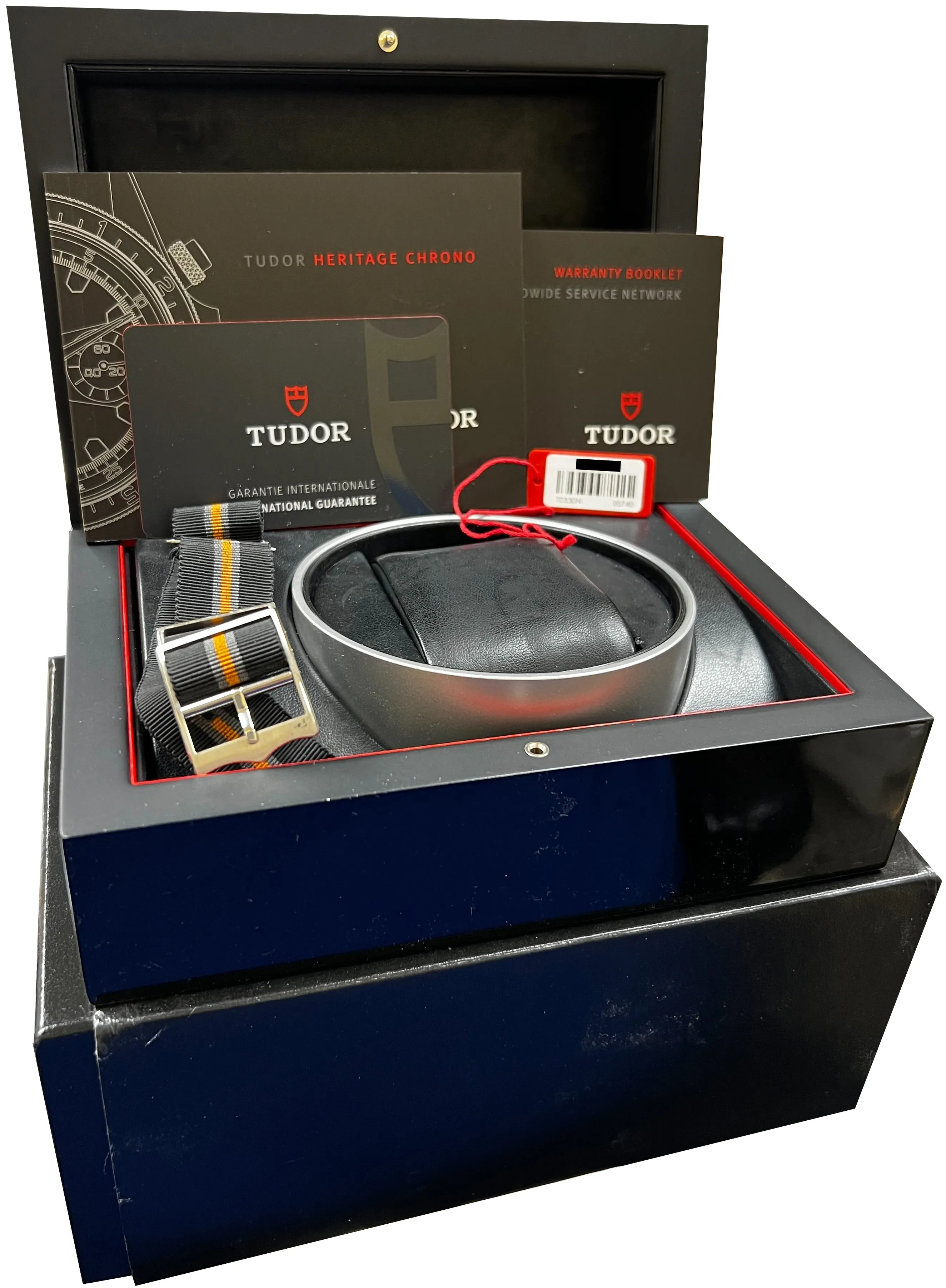 STICKERED Tudor Heritage Chrono Grey Stainless Steel Chronograph Watch 70330 N
