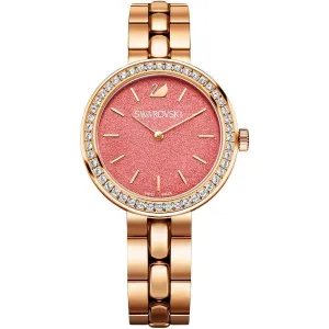 Swarovski Daytime Rose Gold Stainless Steel Pink Dial Quartz Watch for Ladies - 5182250